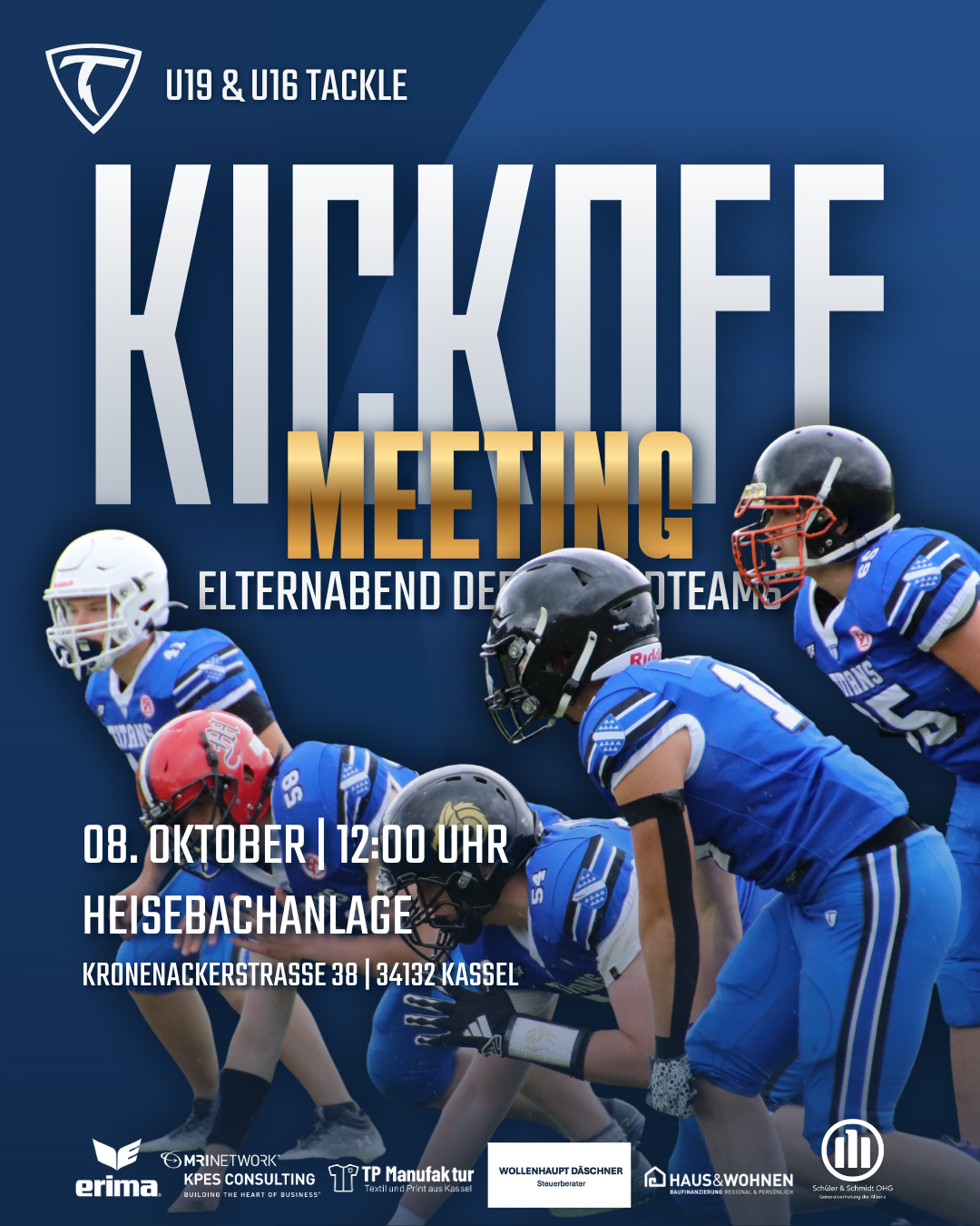 Kickoff Meeting – U19 & U16 Tackle