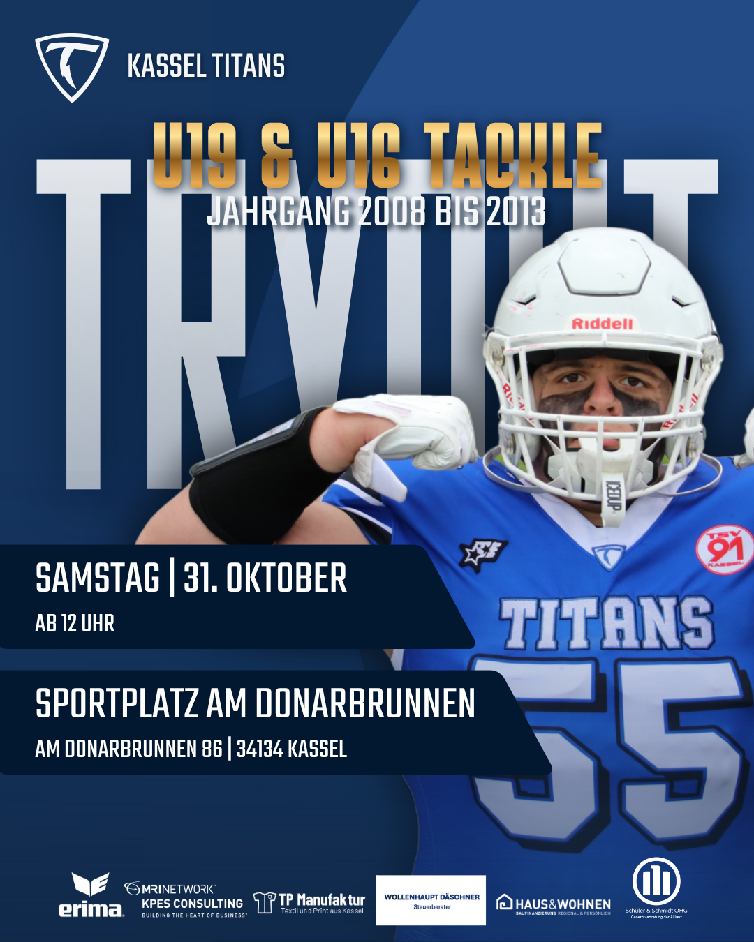 Tryout – U19 & U16 Tackle