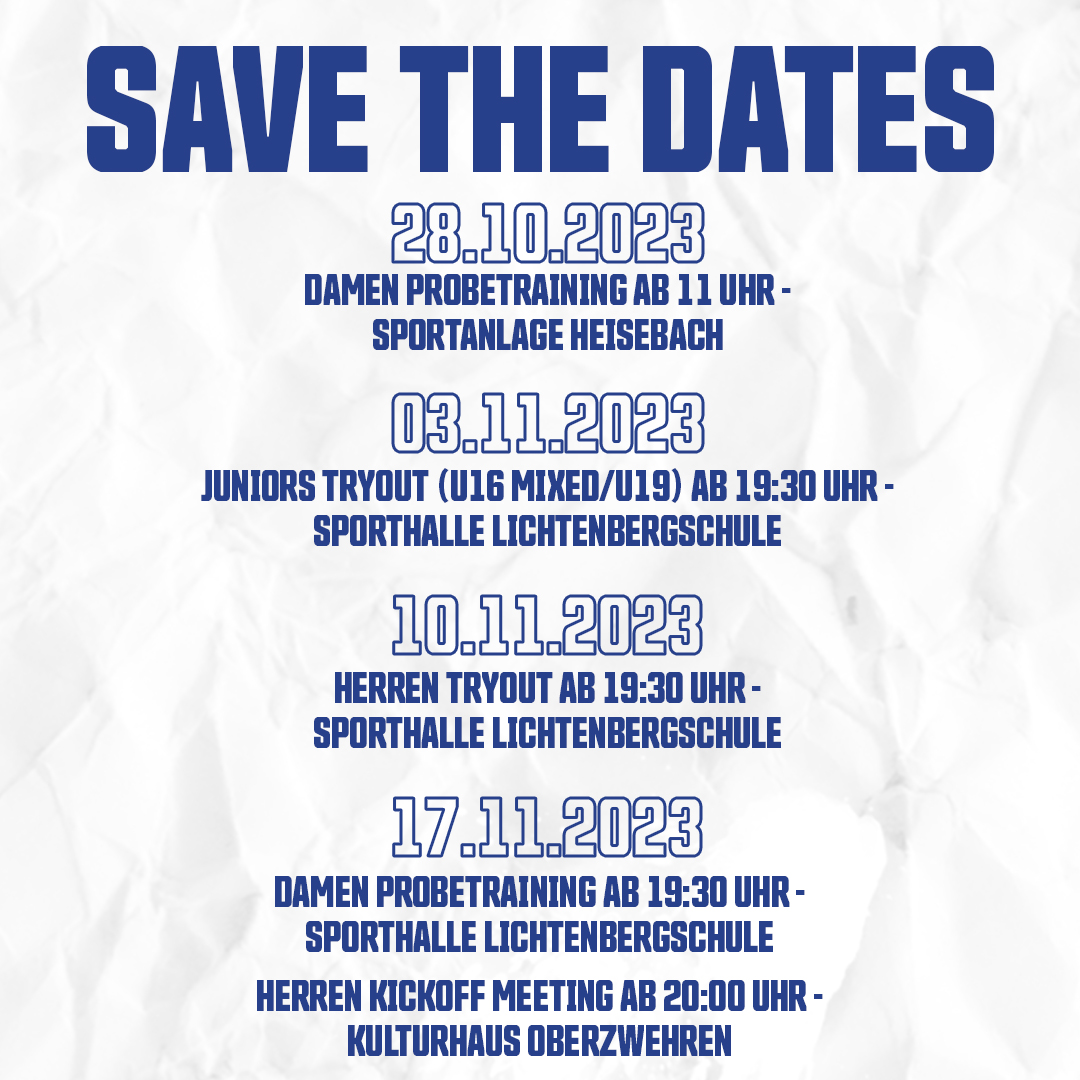 Save the Dates!